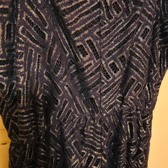 Lilly Pulitzer full length dark navy/metallic gown - Picture 5 of 6